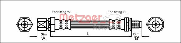 Brake Hose - 4114730 METZGER